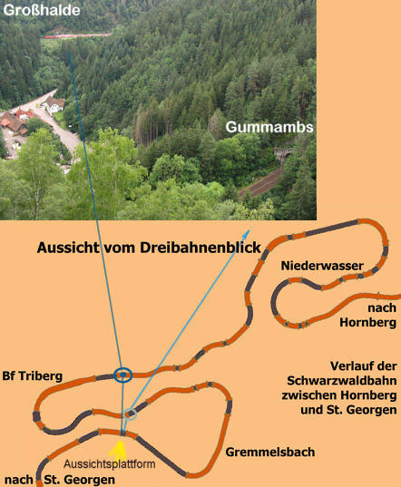 Aussicht Dreibahnenblick Schwarzwaldbahn