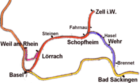 Regio-S-Bahn mit Wehratalbahn