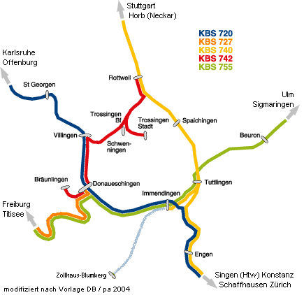 Streckenplan Schwarzwald-Baar-Heuberg